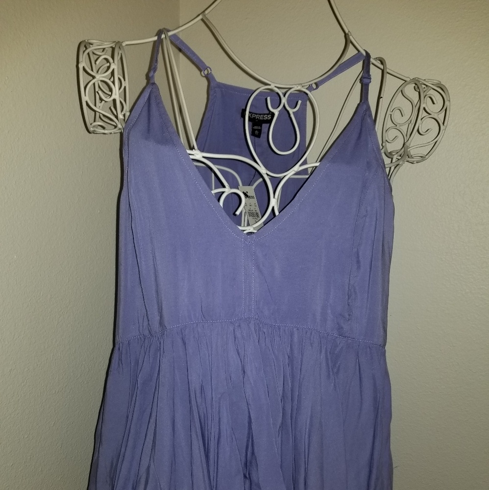 Express Blue Racerback Peplum Top NWT